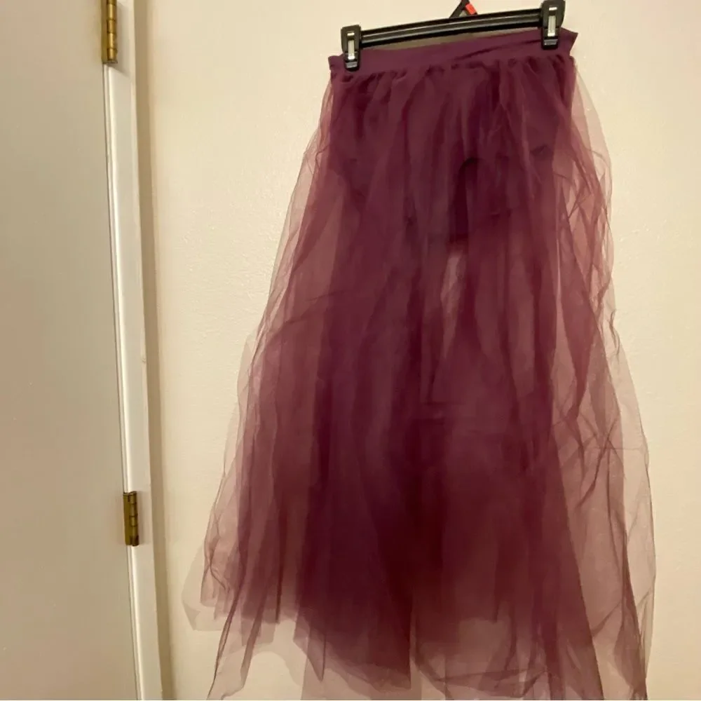 Weissman Balera dance costume Tulle Maxi Skirt With Slits S9909 purple SA adult